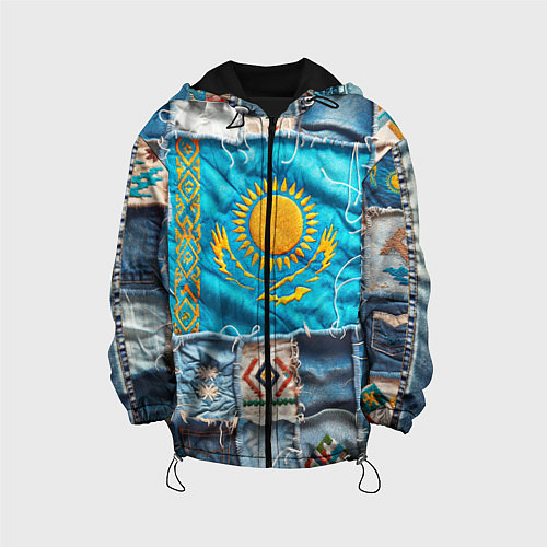 Детская куртка Пэчворк джинсы в Казахстане / 3D-Черный – фото 1