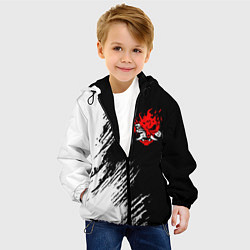 Куртка с капюшоном детская Логотип самурая из киберпанка 2077, цвет: 3D-черный — фото 2