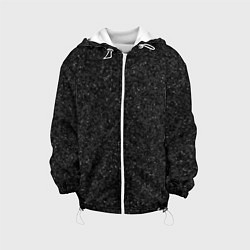 Куртка с капюшоном детская Текстура мокрый асфальт тёмный серый, цвет: 3D-белый