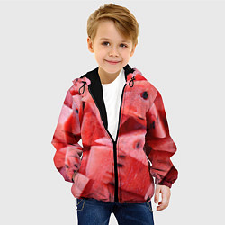 Куртка с капюшоном детская Арбузные ломти, цвет: 3D-черный — фото 2
