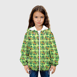 Куртка с капюшоном детская Паттерн флоры, цвет: 3D-белый — фото 2