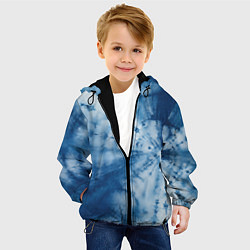 Куртка с капюшоном детская Синяя абстракция паутина, цвет: 3D-черный — фото 2