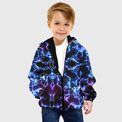 Куртка с капюшоном детская Электрический разряд, цвет: 3D-черный — фото 2