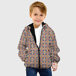 Куртка с капюшоном детская Марокканская мозаика цветочный узор, цвет: 3D-черный — фото 2