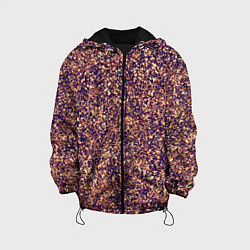Куртка с капюшоном детская Драгоценный фиолетово-медный абстракция, цвет: 3D-черный