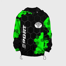 Куртка с капюшоном детская Daewoo green sport hexagon, цвет: 3D-черный