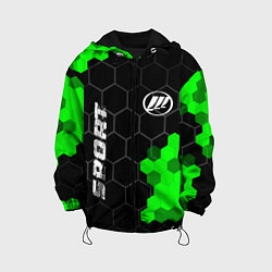 Куртка с капюшоном детская Lifan green sport hexagon, цвет: 3D-черный