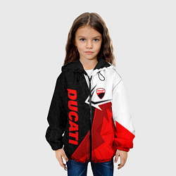 Куртка с капюшоном детская Ducati moto - красная униформа, цвет: 3D-черный — фото 2