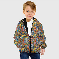 Куртка с капюшоном детская Аниме паттерн, цвет: 3D-черный — фото 2