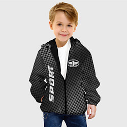 Куртка с капюшоном детская FAW sport carbon, цвет: 3D-черный — фото 2
