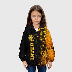 Куртка с капюшоном детская Inter - gold gradient по-вертикали, цвет: 3D-черный — фото 2