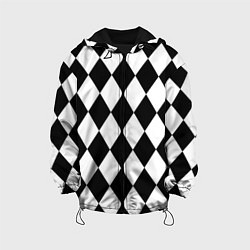 Куртка с капюшоном детская Арлекин черно-белый, цвет: 3D-черный