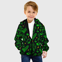 Куртка с капюшоном детская Компьютерные принадлежности, цвет: 3D-черный — фото 2