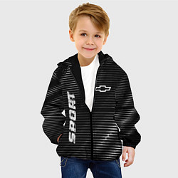 Куртка с капюшоном детская Chevrolet sport metal, цвет: 3D-черный — фото 2