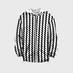 Куртка с капюшоном детская Чёрно-белые вертикальные полосы, цвет: 3D-белый