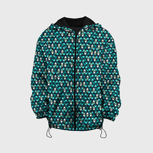 Детская куртка Бирюзовый геометрия / 3D-Черный – фото 1