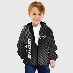 Куртка с капюшоном детская Nissan sport carbon, цвет: 3D-черный — фото 2