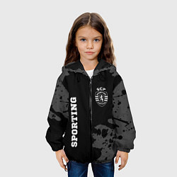 Куртка с капюшоном детская Sporting sport на темном фоне вертикально, цвет: 3D-черный — фото 2