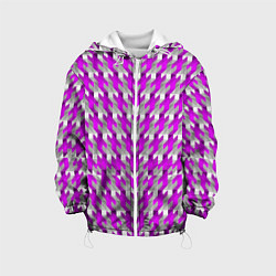 Куртка с капюшоном детская Розово-белый паттерн, цвет: 3D-белый