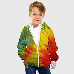 Куртка с капюшоном детская Абстракция цветение акрил, цвет: 3D-белый — фото 2