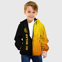 Куртка с капюшоном детская AC Milan - gold gradient по-вертикали, цвет: 3D-черный — фото 2