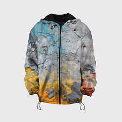 Куртка с капюшоном детская Бетонная стена с краской, цвет: 3D-черный