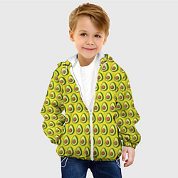 Куртка с капюшоном детская Паттерн с авокадо в разрезе, цвет: 3D-белый — фото 2