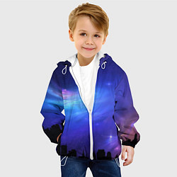 Куртка с капюшоном детская Город вселенная, цвет: 3D-белый — фото 2