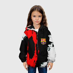 Куртка с капюшоном детская Barcelona fc краски спорт, цвет: 3D-черный — фото 2