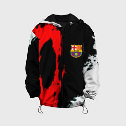 Куртка с капюшоном детская Barcelona fc краски спорт, цвет: 3D-черный