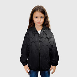 Куртка с капюшоном детская Камуфляж черных плит, цвет: 3D-черный — фото 2