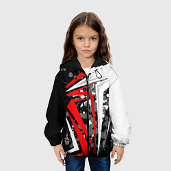 Куртка с капюшоном детская Extreme geometry, цвет: 3D-черный — фото 2