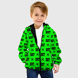 Куртка с капюшоном детская BBT logo green steel, цвет: 3D-черный — фото 2
