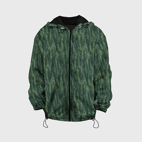 Детская куртка Зеленые клубы шерсти / 3D-Черный – фото 1