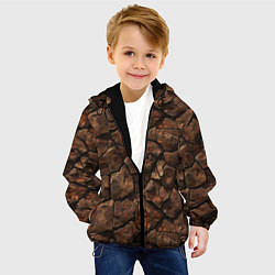 Куртка с капюшоном детская Элементаль земли текстура, цвет: 3D-черный — фото 2