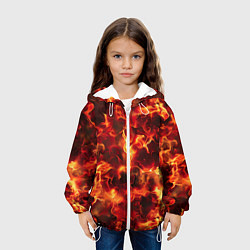 Куртка с капюшоном детская Огненный элементаль, цвет: 3D-белый — фото 2
