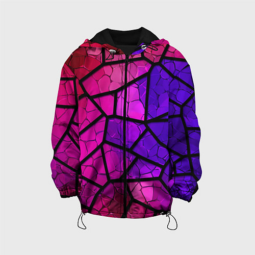 Детская куртка Крупный фиолетовый витраж / 3D-Черный – фото 1