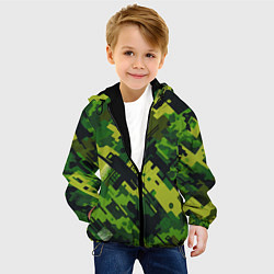 Куртка с капюшоном детская Camouflage - pattern ai art, цвет: 3D-черный — фото 2