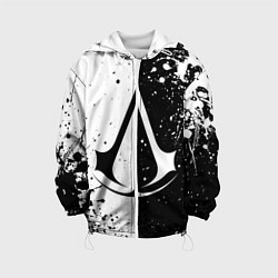 Куртка с капюшоном детская Assasins Creed - black and white, цвет: 3D-белый