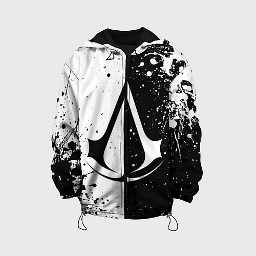 Детская куртка Assasins Creed - black and white / 3D-Черный – фото 1