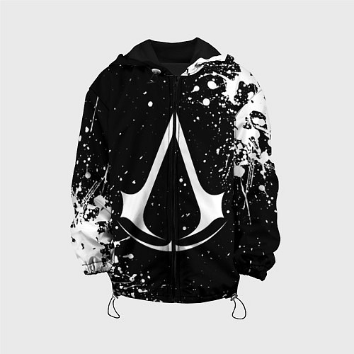 Детская куртка White logo of assasin / 3D-Черный – фото 1