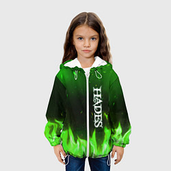 Куртка с капюшоном детская Logo Hades green hell fire, цвет: 3D-белый — фото 2