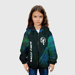Куртка с капюшоном детская Sally Face glitch blue, цвет: 3D-черный — фото 2