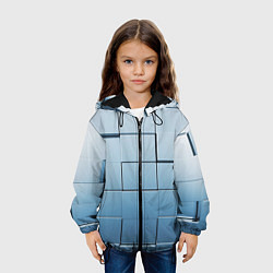 Куртка с капюшоном детская Текстура кубы выпуклые, цвет: 3D-черный — фото 2