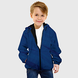 Куртка с капюшоном детская Тёмно-синий полосами, цвет: 3D-черный — фото 2