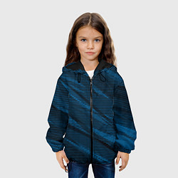 Куртка с капюшоном детская Полосатый чёрно-синий, цвет: 3D-черный — фото 2