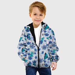 Куртка с капюшоном детская Васильковый узор, цвет: 3D-черный — фото 2