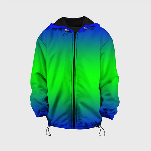 Детская куртка Зелёный градиент текстура / 3D-Черный – фото 1