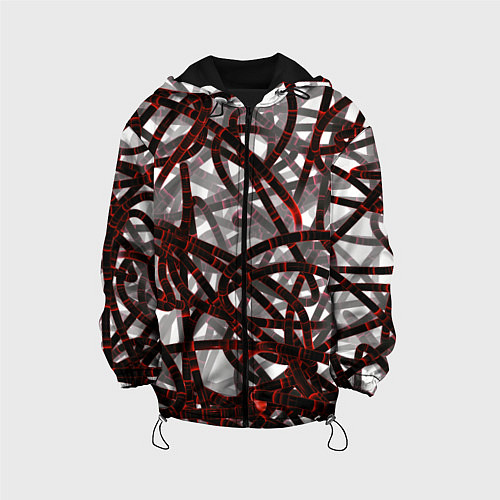 Детская куртка Красные энергетические кабели / 3D-Черный – фото 1