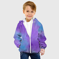 Куртка с капюшоном детская Фиолетовый космический туман, цвет: 3D-белый — фото 2